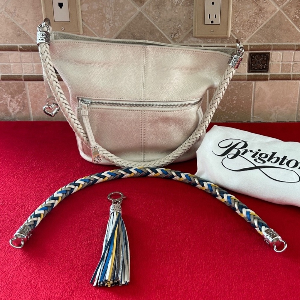 Brighton Your Bag Brighton Beck White Leather Organizer Purse with extra Straps